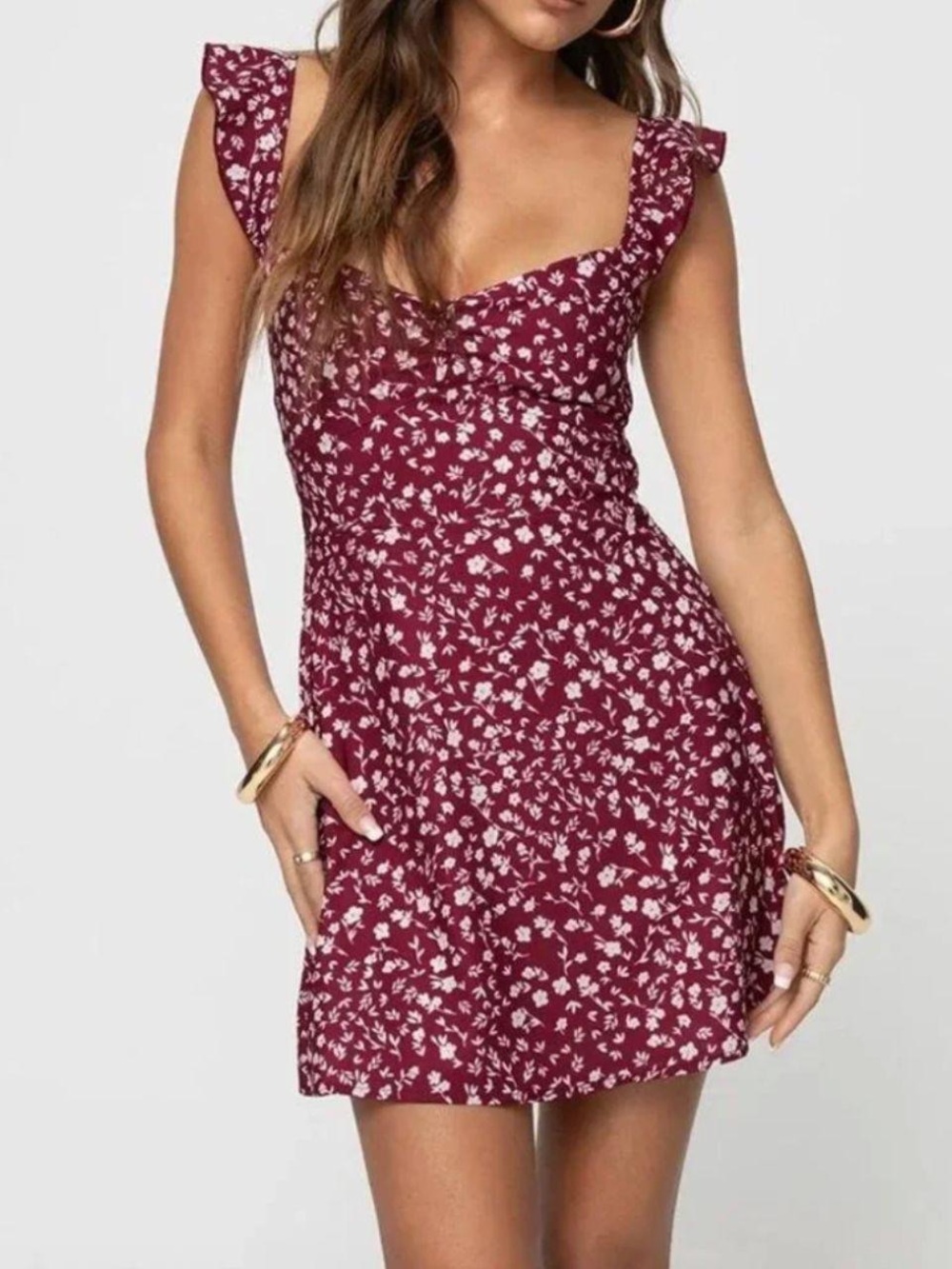 Landon Mini Dress Burgundy Floral